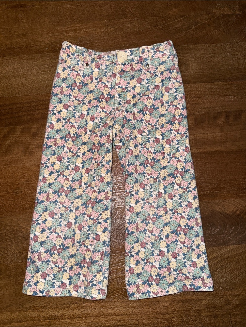 Zara Floral Multicolor Toddler Pants - Pink, Blue, Green, Yellow